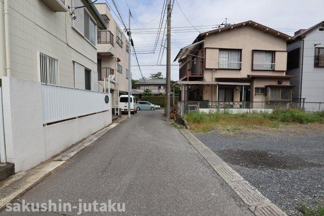 八千代台東３丁目　売地の前面道路含む現地写真|南西側４m私道　間口約10.9ｍ