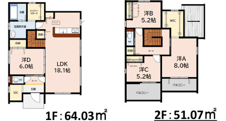 糟屋郡志免町桜丘３丁目7期　１号棟の間取り