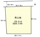 東大阪市鳥居町建築条件無し売土地（約69.51坪）の画像