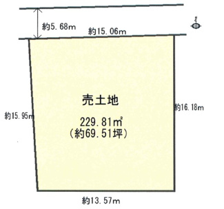 【土地図】 | 東大阪市鳥居町建築条件無し売土地（約69.51坪）