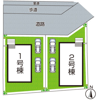 ■門真市江端町　第3期　新築一戸建ての区画図|全2区画