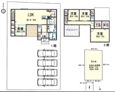 【参考プラン】 | 東大阪市出雲井本町建築条件付売土地（約80.39坪） | 建物参考価格：2,500万（税込）111.37㎡　木造2階建　4LDK