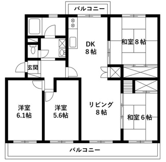 【間取り】 | 中央台ハイツ6号棟