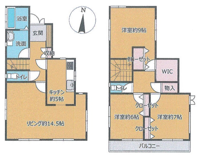 作新台２丁目　中古戸建の間取り|３SLDK　1992年建築
