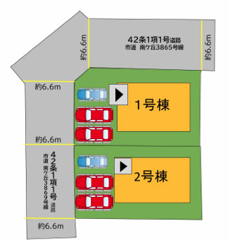 大野城市南ケ丘５丁目6期　２号棟の区画図