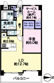 【間取り】 | ライオンズマンション府中是政 | 下にお部屋がないので音の心配が少なく、お子さんのいらっしゃるご家族も安心です。