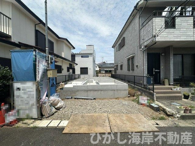 茅ヶ崎市南湖5丁目　新築戸建の外観|5月22日撮影　建築前　現地外観