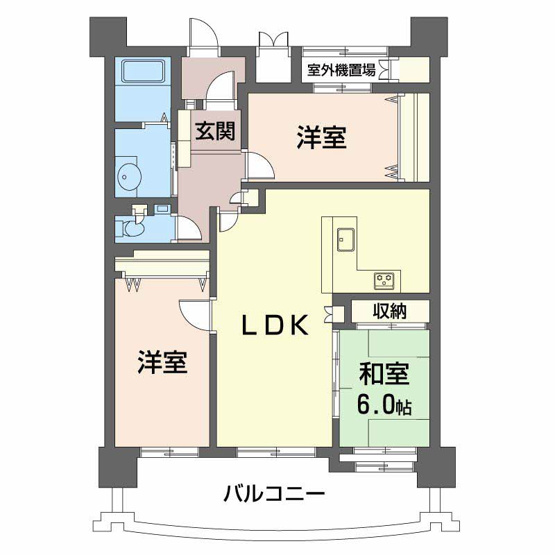 【間取り】 | アドバンス２１ヴェルテ白石　弐番館