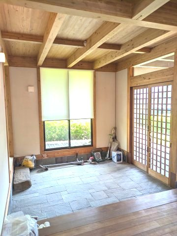 山武市美杉野　 中古戸建の玄関|平成20年8月築２LDKインターガレージ付 敷地約99坪オール電化太陽光発電システムリビング約27帖
