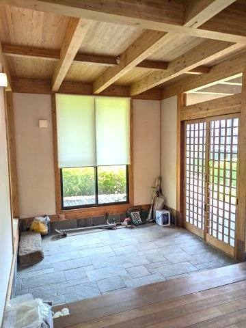 山武市美杉野　 中古戸建の玄関|平成20年8月築２LDKインターガレージ付 敷地約99坪オール電化太陽光発電システムリビング約27帖