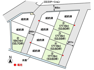 【区画図】 | 土地　里庄町新庄　全12区画 | 土地区画図になります。