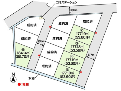 【区画図】 | 土地　里庄町新庄　全12区画 | 土地区画図になります。