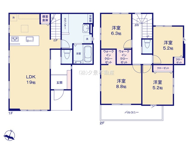 《仲介手数料無料》練馬区西大泉５丁目9-5新築一戸建てリガーレの間取り