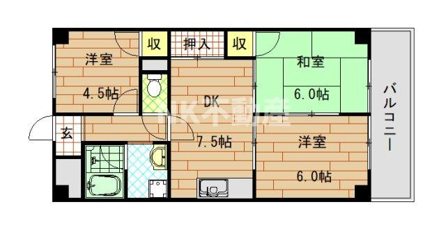 【間取り】 | 木の国ハイツ（吉田賃貸） | 間取りです