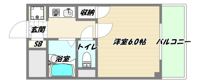 大阪市東淀川区柴島２丁目の賃貸マンションの間取り