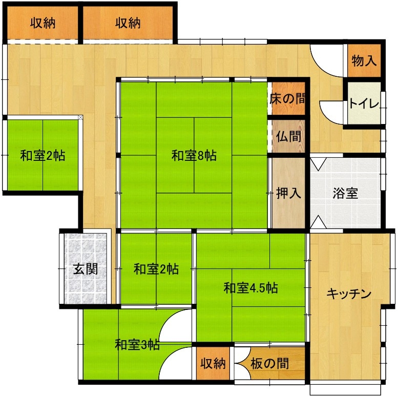 東山町平屋一戸建の間取り