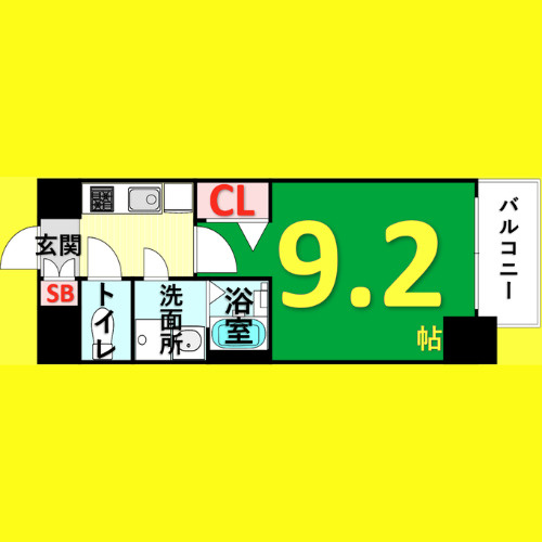 プレサンス栄フェル　名古屋市賃貸　仲介手数料無料の間取り