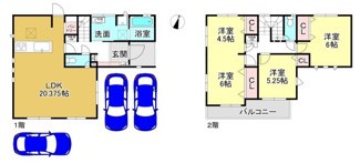 【間取り】 | 大津市雄琴5丁目11　新築戸建 | 2号棟
