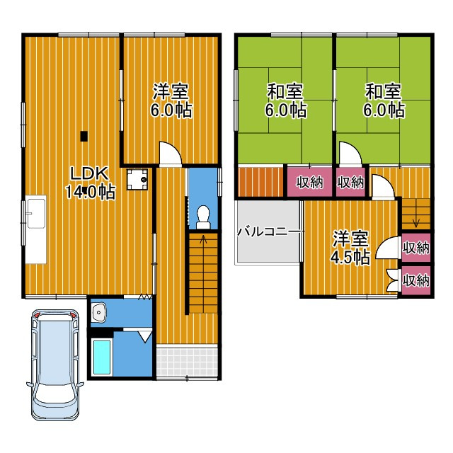 木戸町戸建の間取り