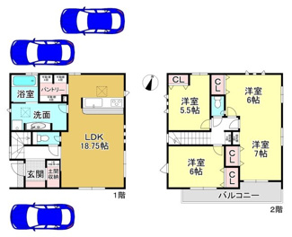 【間取り】 | 大津市雄琴5丁目11　新築戸建 | 6号棟