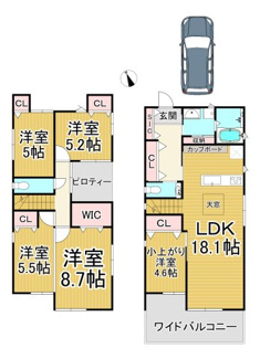 【間取り】 | 川西市平野1丁目25の19　新築一戸建て