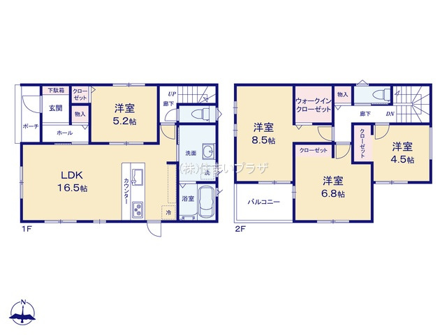 仲介手数料無料）一宮市第１大和町福森１号棟の間取り