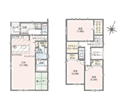 豊橋市牟呂町字大塚の間取り|4080万円、3LDK、土地面積152.24m2、建物面積109.47m2
こちらは2号棟の物件になります！