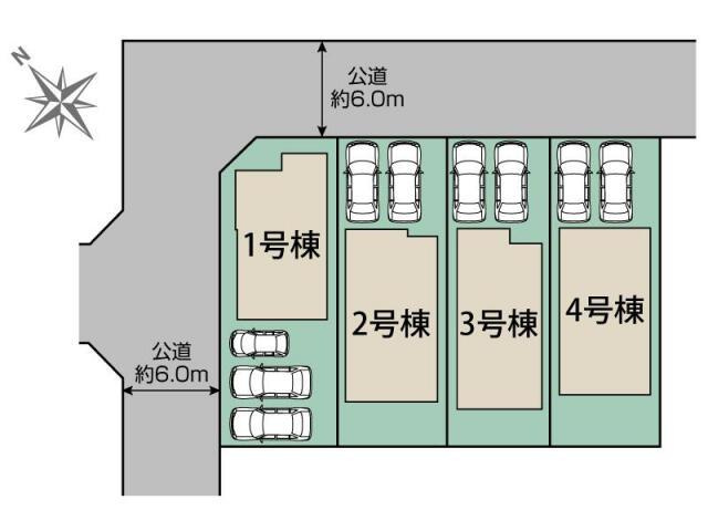 豊橋市佐藤４丁目の新築一戸建の区画図|3618万円、3LDK、土地面積118.51m2、建物面積94.19m2 