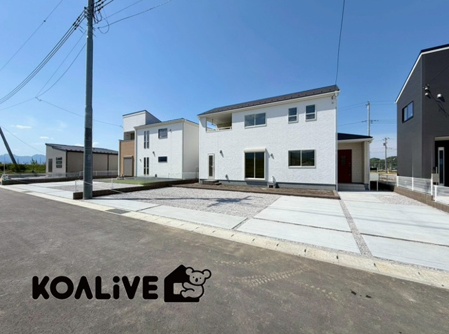 【外観】 | 甘楽郡甘楽町金井　新築住宅 | 現地ご案内ツアー開催中！早朝やお仕事帰りのご見学にもすぐ対応致します！見学ご予約はコアライブまでお気軽にお問い合わせ下さい！