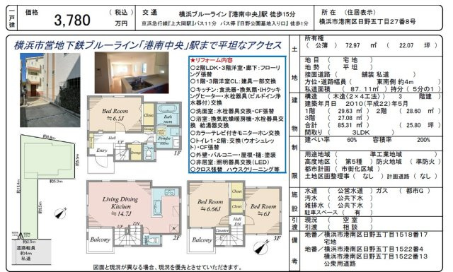 仲介手数料無料　横浜市港南区日野５丁目