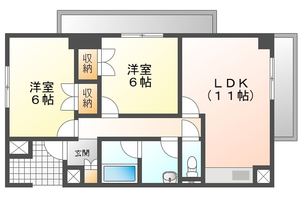 アリベ国富Ⅱの間取り