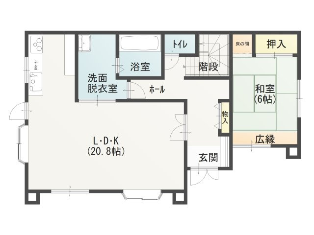 裾野市深良中古戸建の間取り|1階間取り図