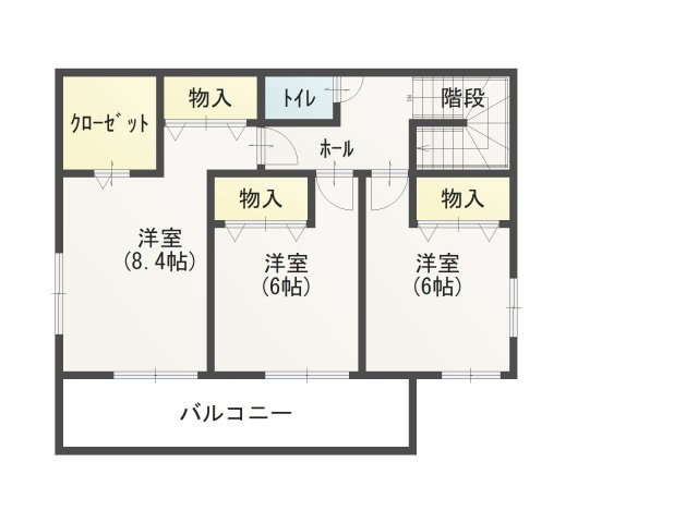 裾野市深良中古戸建の間取り|2階間取り図