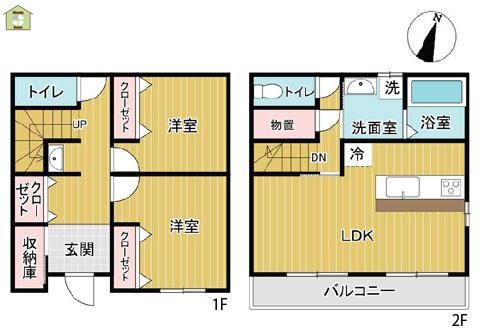 川口市戸塚鋏町　中古一戸建ての間取り