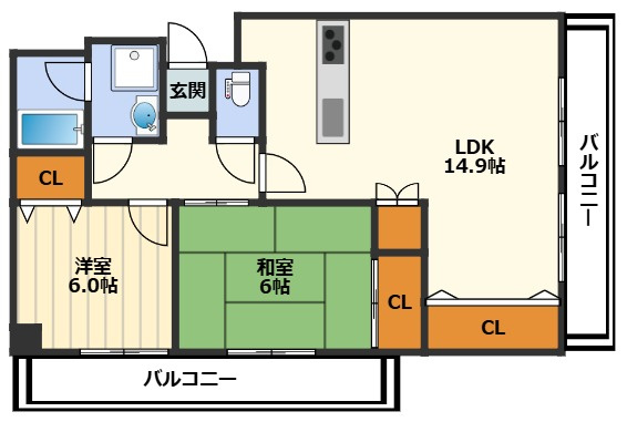 アルカディーナ天満橋リバーサイドの間取り
