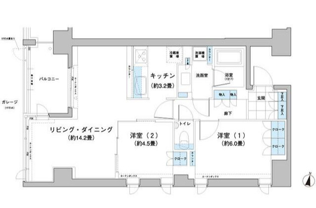 ガーデニエール砧レジデンスの間取り