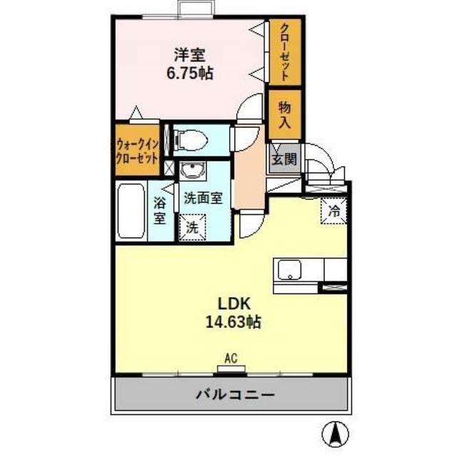 羽島郡岐南町薬師寺４丁目のアパートの間取り