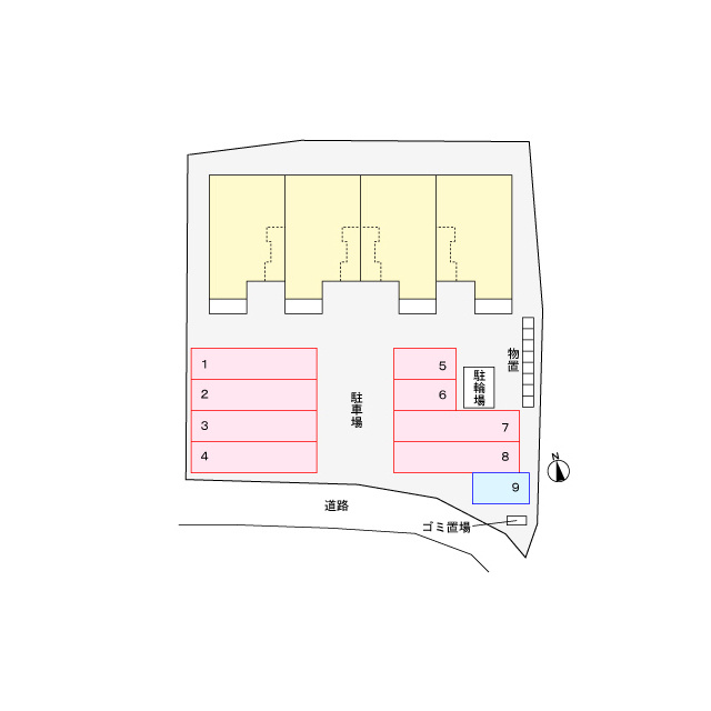 ラフレシールの駐車場
