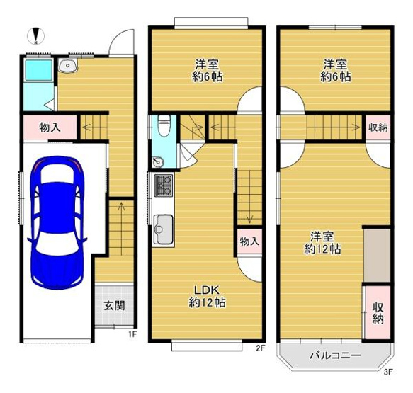 【間取り】 | 大阪市城東区中浜3丁目　中古戸建