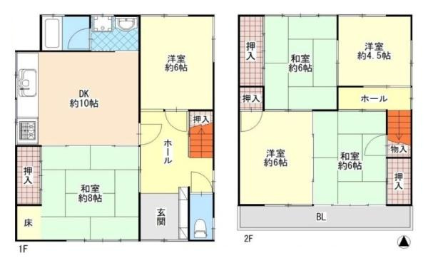 大和高田市礒野北町　一戸建の間取り