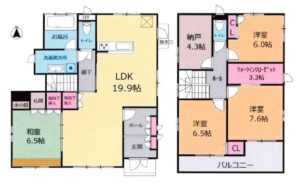 岡崎市大門3丁目・中古戸建の間取り|間取り図です