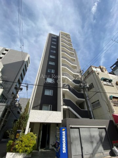 【外観】 | ジュネーゼ京町堀パークサイド | 緑の多いエリアに佇む落ち着きのある外観のマンションです♪