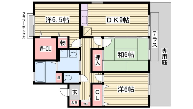 プラシード暖家　B棟の間取り