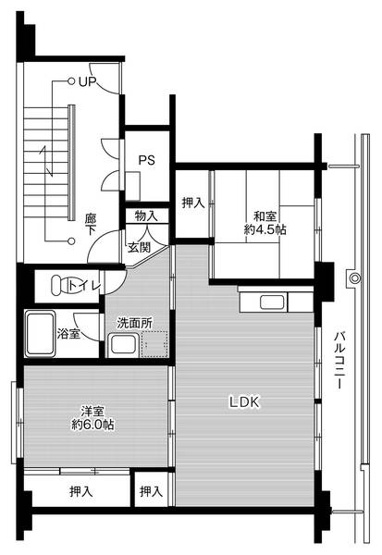 【間取り】 | ビレッジハウスなかのめ2号棟