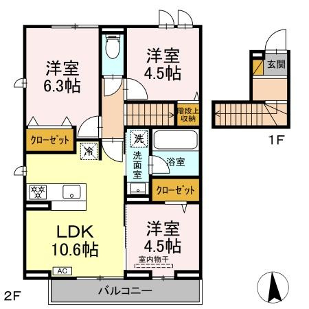 リッシュセゾン Eの間取り
