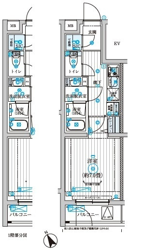 調布市上石原１丁目の賃貸マンションの間取り