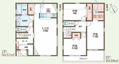 全8棟　4号地　駐車２台　SIC付　西区竜が岡1丁目　新築戸建の間取り