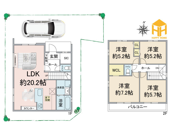 テラシエ高司3丁目新築一戸建て│4LDK+駐車1台の間取り|※現況と図面が異なる場合現況を優先いたします。