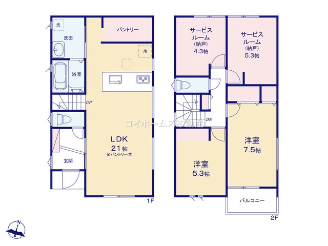 【間取り】 | 東海市加木屋町唐畑65-5『仲介料無料』新築戸建て | 1号棟