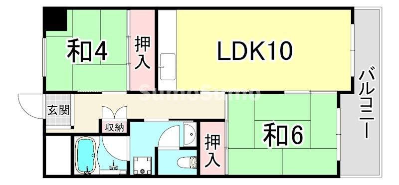 UR武庫川 20号棟の間取り